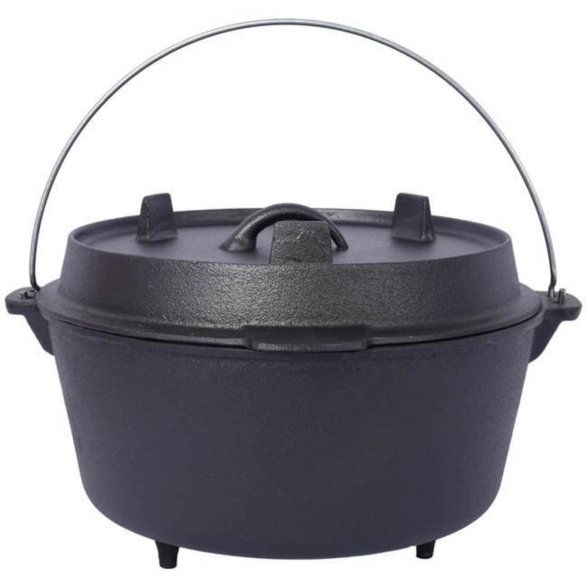 TMB Pre-Seasoned Cast Iron Dutch Oven — 8 Quart, Heavy-Duty, Skillet Lid, Model# BAC-W465126162